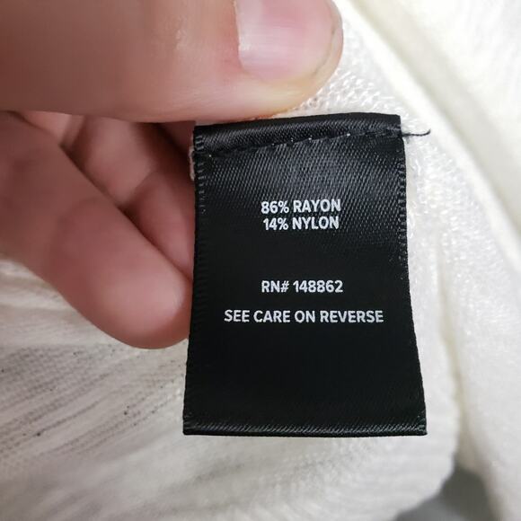 Torrid Size 2X Loose Knit Waterfall Cardigan Cream Semi Sheer Lightweight Layer - Picture 3 of 5